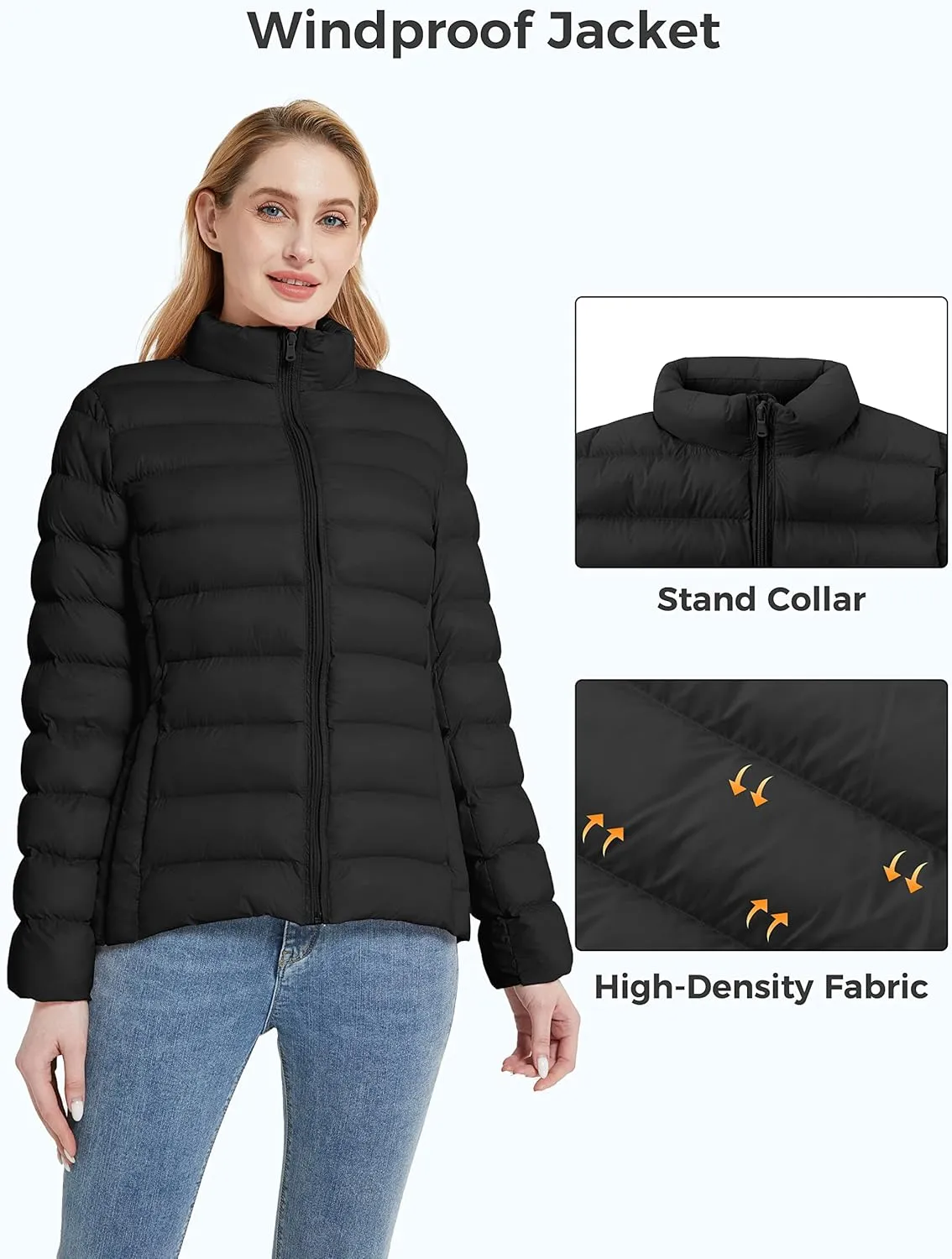ZSHOW Women's Packable Puffer Jacket Windproof Lightweight Winter Coat